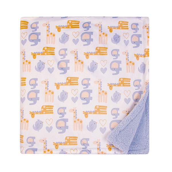 Print Mink Blanket With Sherpa Backing Boy 45862