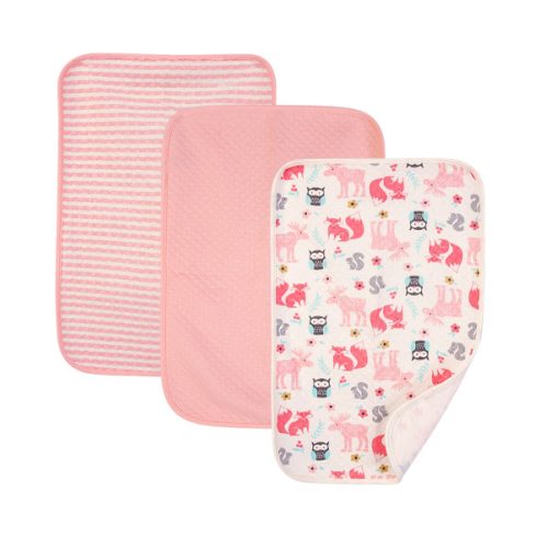Quilted Burp Cloth 3pc Girl